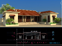 Bản vẽ CAD thiết kế nhà cấp 4 kích thước 16.8x17m (kiến trúc, kết cấu, điện nước)