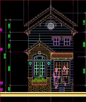 Bản vẽ cad thiết kế nhà liền kế kích thước 4x15,5m