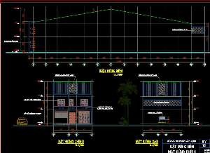 Bản vẽ cad thiết kế nhà trọ+nhà ở gia chủ 450m2