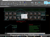 Bản vẽ cad Trường tiểu học 2 tầng 8.2x36m (nhà học 08 phòng) đầy đủ