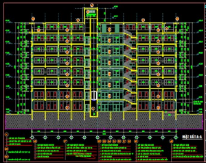 Bản vẽ cao ốc 7 tầng Full gồm 200 bản vẽ chi tiết