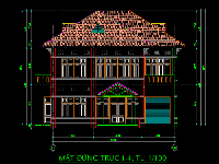 Bản vẽ cấp phép xây dựng biệt thự 3 tầng 12x12m