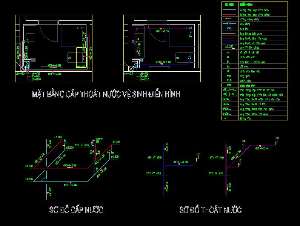 cấp thoát nước,cấp thoát nước nhà phố,bản vẽ cấp nước nhà 4 tầng