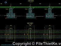 Bản vẽ cầu tạm L= 4x12m phục vụ thi công đầy đủ khối lượng