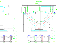 Bản vẽ cấu tạo nhịp dầm hộp và trụ cầu khung dạng chữ V BTCT DUL