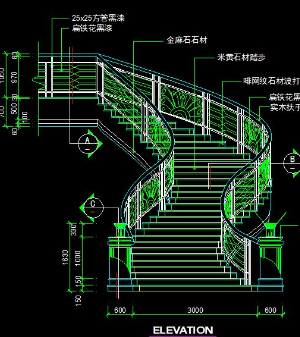 cầu thang đẹp,cầu thang,Bản vẽ autocad