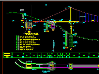 Bản vẽ cầu treo dây võng dài 132m nhịp chính 18+18+18m nhịp dẫn khổ cầu 2,4m đầy đủ các hạng mục
