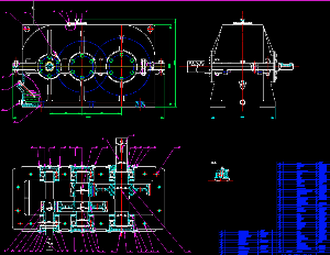 Bản vẽ cơ khí autocad - Hộp giảm tốc bánh răng trụ 2 cấp