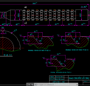 Bản vẽ,cơ khí,Bản vẽ autocad,Dao chuốt lỗ trụ