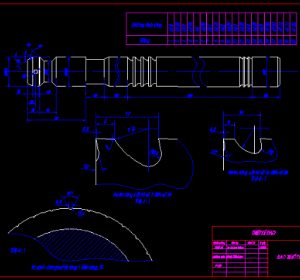 Bản vẽ cơ khí Dao chuốt lỗ trụ bằng Autocad