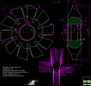 Bản vẽ cơ khí Dao phay đĩa modul 3 bằng Autocad