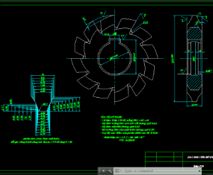 Bản vẽ cơ khí Dao phay đĩa modun 2 bằng Autocad
