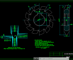 Bản vẽ,Bản vẽ autocad,dao phay đĩa modul,cơ khí