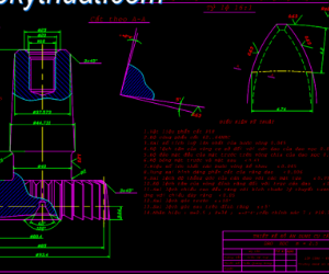 Bản vẽ cơ khí Dao xọc m=2.5 thiết kế bằng Autocad