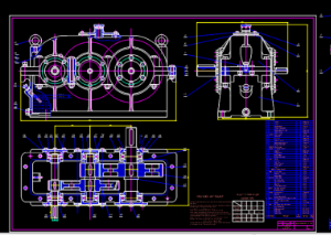 Bản vẽ cơ khí Hộp giảm tốc 2 cấp bằng Autocad