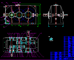 Bản vẽ cơ khí Hộp giảm tốc bánh răng trụ 2 cấp bằng Autocad