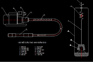 Bản vẽ cơ khí Máy đầm dùi - thiết kế bằng Autocad