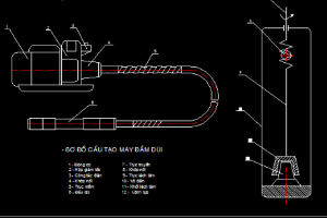 Bản vẽ,cơ khí,Bản vẽ autocad,Máy đầm dùi