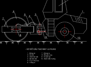 Bản vẽ,Bản vẽ autocad,Máy lu rung,cơ khí