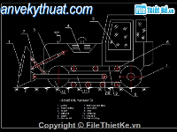 Bản vẽ cơ khí Máy ủi – sơ đồ cấu tạo bằng Autocad