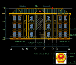 Bản vẽ đầy đủ trụ sở UBND xã 3 tầng xã Tiến Thuỷ-H.Quỳnh Lưu- Nghệ An