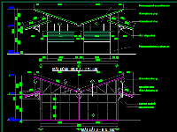 Bản vẽ dãy nhà khung thép (kích thước 30x8), đầy đủ kiến trúc