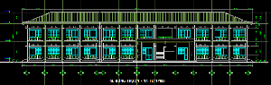 Bản vẽ Dãy phòng học bộ môn đầy đủ mặt bằng, mặt cắt, mặt đứng, chi tiết