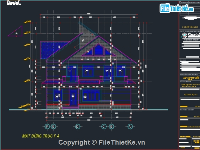 Bản vẽ biệt thự 2 tầng,bản vẽ biệt thự,Bản vẽ biệt thự 7x14m,đồ án biệt thự,biệt thự 2 tầng