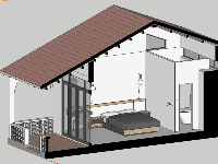  Bản vẽ, dự toán phối cảnh nhà ở bungalow phú quốc 4x8m