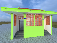 Bản vẽ, dự toán, sketchup nhà vệ sinh trường học 7.2x6.2m