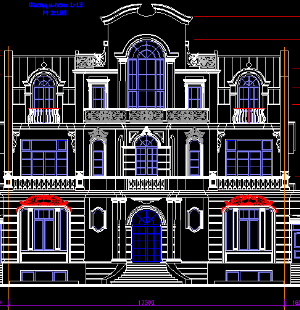 Bản vẽ file cad biệt thự đẹp 3 tầng