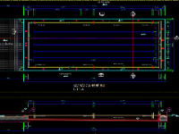 Bản vẽ full file CAD bể bơi huấn luyện quân đội 20x54m