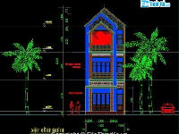 Bản vẽ Hồ sơ kiến trúc nhà phố kích thước 6x18m