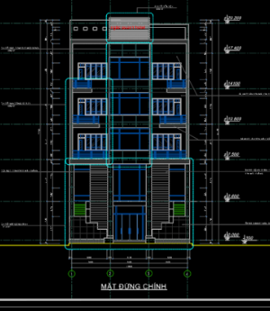 Bản vẽ Khách sạn Ngọc Quỳnh  6 tầng kích thước 11.1 x 17.08 m (Full : Kiến trúc+ kết cấu)
