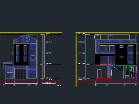 Bản vẽ khai triển kiến trúc nhà phố 3 tầng kích thước 6.0 x 12.0m