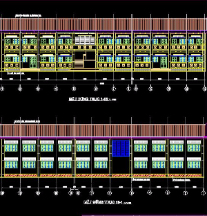 Bản vẽ kiến trúc 10 phòng trường tiểu học..