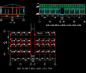 Bản vẽ kiến trúc bệnh xá 1 tầng 8 phòng