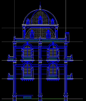 Bản vẽ kiến trúc Biệt thự cổ điển kích thước 10x12.34m (10x12,34m)(kiến trúc+kết cấu )