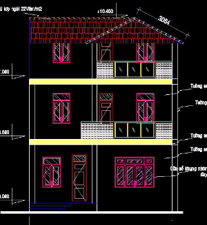 kiến trúc biệt thự,mẫu nhà chữ L,nhà L 3 tầng