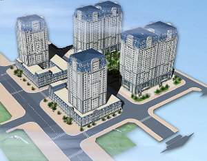 Bản vẽ tổng thể,kiến trúc chung cư,Chung cư Quang trung,phối cảnh chung cư