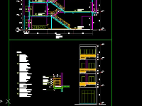 Bản vẽ kiến trúc đầy đủ nhà phố lệch tầng