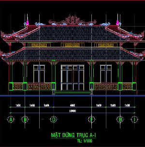 Bản vẽ kiến trúc đình chùa đẹp thiết kế mẫu đẹp
