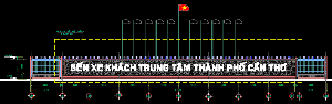 Bản vẽ kiến trúc hàng rào bến xe khách.TP Cần Thơ