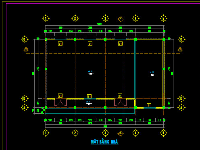 Bản vẽ Kiến trúc + kết cấu + điện + nước Nhà văn hóa thôn kích thước 8x13m