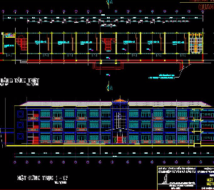 Bản vẽ kiến trúc+ kết cấu lớp học trường THCS Quang Trung