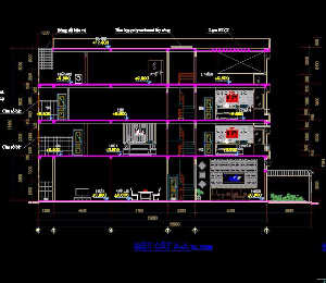 Bản vẽ Kiến trúc khá đẹp Nhà phố kích thước 4m x19m