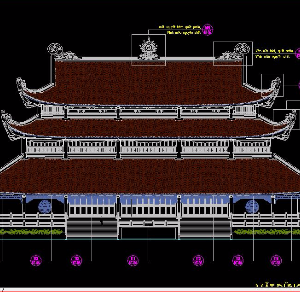 bản vẽ kiến trúc,kiến trúc mái chùa,kiến trúc mái Chùa Tràng An