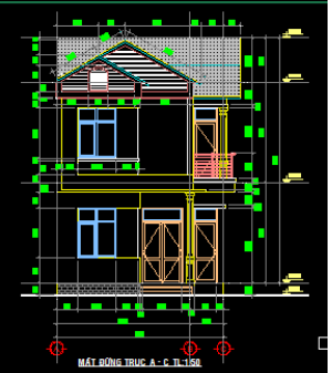 Bản vẽ kiến trúc mẫu nhà Phố 2 tầng nhỏ gọn xinh xắn