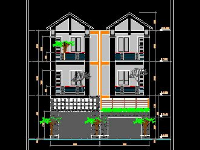 Bản vẽ kiến trúc nhà 3 tầng kích thước 10m x 14m