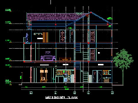 kiến trúc 3 tầng,nhà 3 tầng,3 tầng,Bản vẽ kiến trúc nhà 3 tầng kích thước 7.6m x 16.2